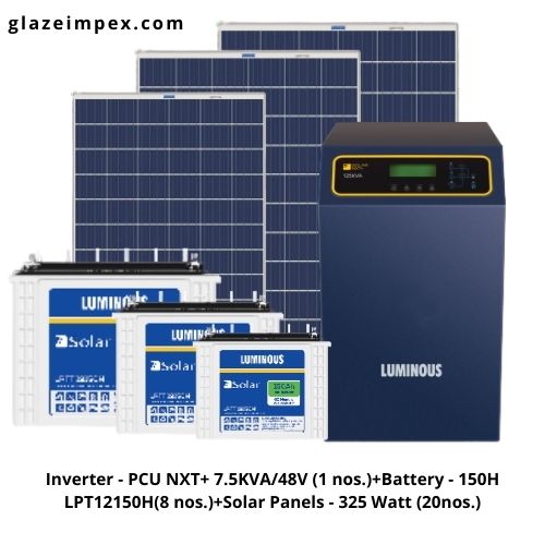 7.5 KVA Off-grid Solar System | PCU7.5KVA Inverter , 150H Battery, Panel 325
