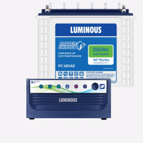 Combo - Eco volt+ 850 Sine Wave Inverter with Pc 18042 Tall Tubular Battery
