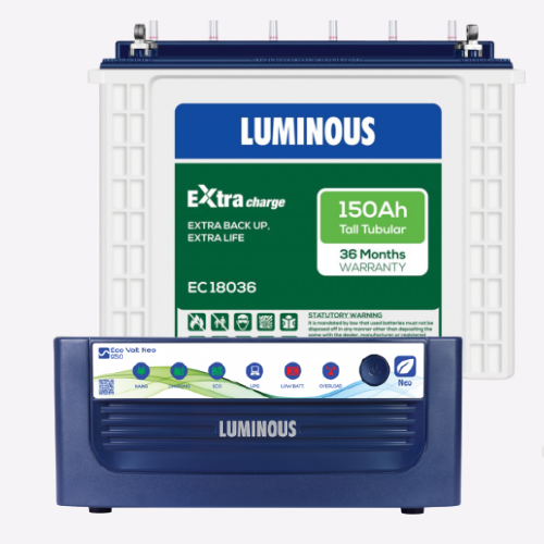 Eco Volt Neo 950 Sine Wave Inverter With 150ah Ec18036 Tall Tubular Battery