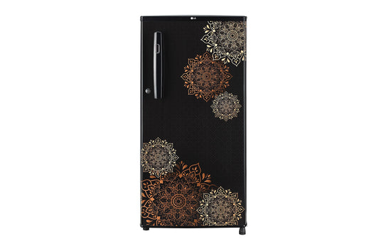 LG Refrigerator 2STAR BLACK 190L, Fast Ice Making, Toughened Glass Shelves