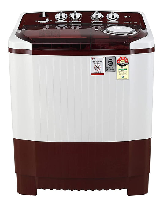 LG 5 Star Semi-Automatic Top Loading Washing Machine 7.5 kg  (P7515SRAZ, Burgundy, Roller Jet Pulsator)