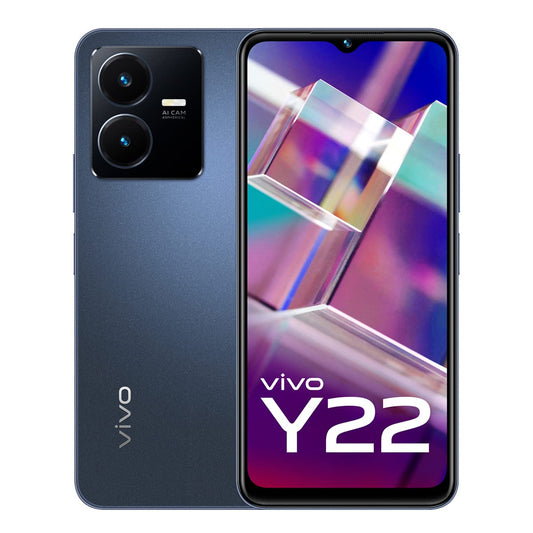 Vivo Y22 (Starlit Blue, 4GB RAM, 64GB Storage)