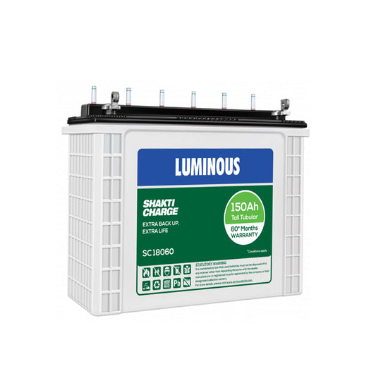 Luminous 1050 Eco Watt Neo Inverter with Shakti Charge SC18060 150Ah Tall Tubular Battery 60*Month Warranty