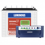 Combo Luminous Eco Volt+ 850 Inverter + 150Ah  RC 18000 Tall Tubular Battery